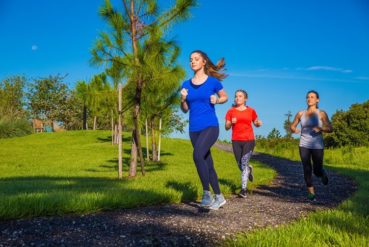 Bexley residents enjoying a run along one of the several trails in Bexley.