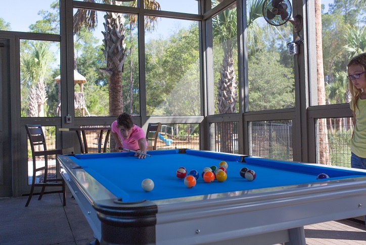 Pool table in the Bexley game room