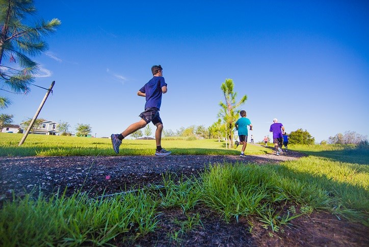 Bexley Residents Running on Crushed Asphalt Trail