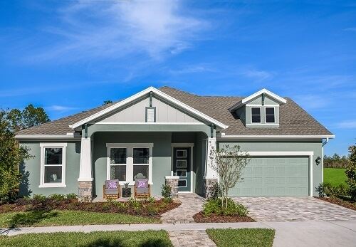 Exterior of Tangelo model by David Weekley Home sin Bexley Land O Lakes, FL