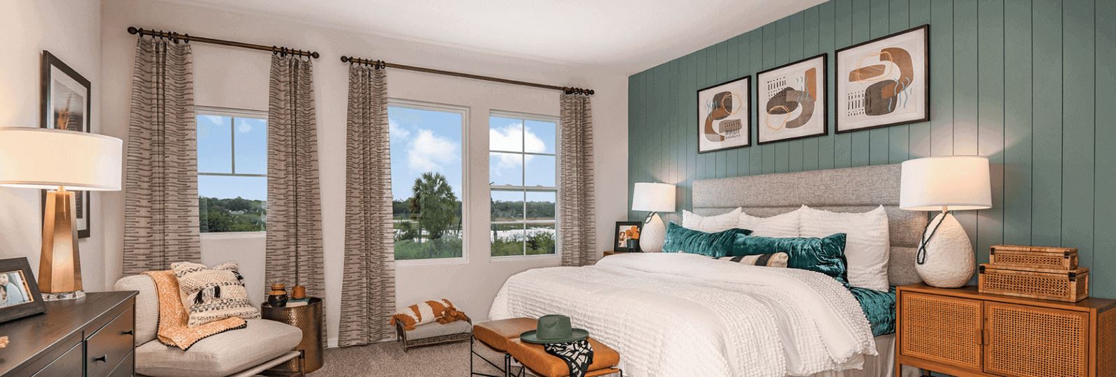 David Weekley Homes model home bedroom, Bexley