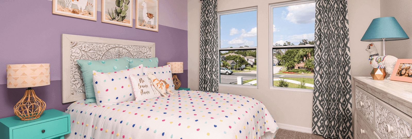 David Weekley Homes model home bedroom, Bexley
