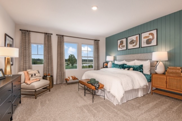 bedroom of model home in Bexley